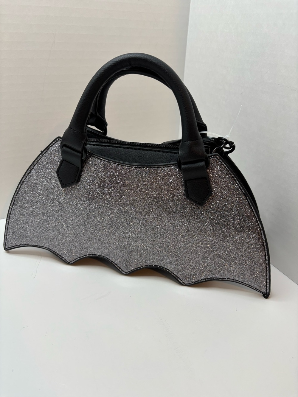 Luv Betsey Johnson sparkle Batwing Top-Handle crossbody purse Silver/Black - Picture 3 of 4
